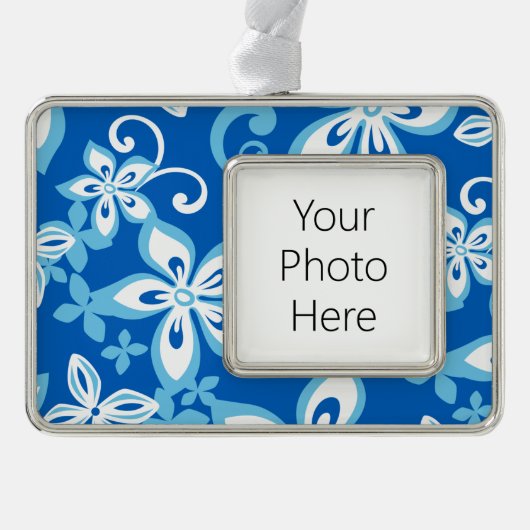 ALOHA HAWAII (BLUE x 2) Rahmen-Ornament Silber (Vorderseite)