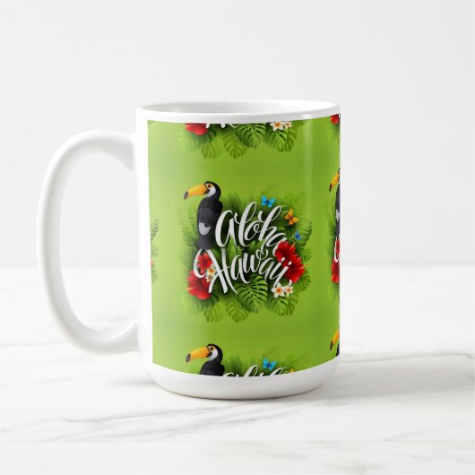 Aloha Hawaii-Blume Foliage Butterfells Gelb Kaffeetasse (Links)