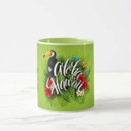 Aloha Hawaii-Blume Foliage Butterfells Gelb Tasse (Zentrum)