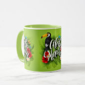 Aloha Hawaii-Blume Foliage Butterfells Gelb Tasse (Vorderseite Links)