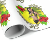 Aloha Hawaii Button-Oben Packpapier (Rolleneckpunkt)