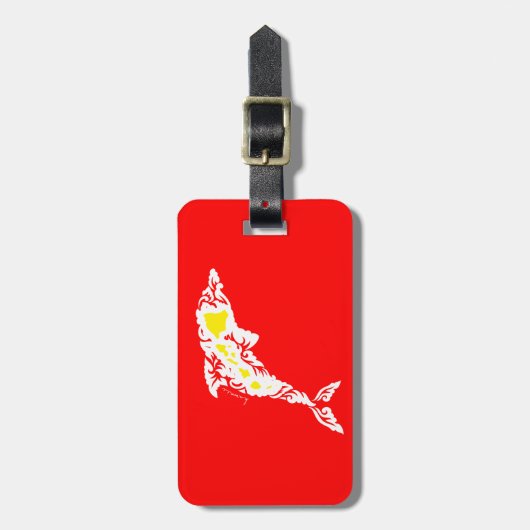Aloha Hawaii Dolphin Gepäckanhänger (Vorderseite vertikal)