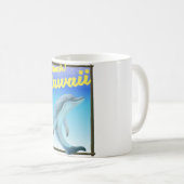 Aloha! Hawaii! Dolphin-Reiseplakat Kaffeetasse (VorderseiteRechts)