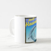Aloha! Hawaii! Dolphin-Reiseplakat Kaffeetasse (Vorderseite Links)