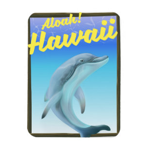 Aloha! Hawaii! Dolphin-Reiseplakat Magnet