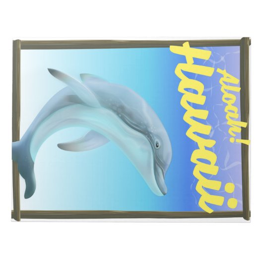 Aloha! Hawaii! Dolphin-Reiseplakat Notizblock (Vorderseite)