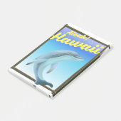 Aloha! Hawaii! Dolphin-Reiseplakat Post-it Klebezettel (angewinkelt)