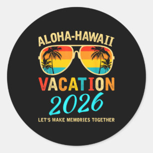 Aloha Hawaii Familienreise machen Runder Aufkleber