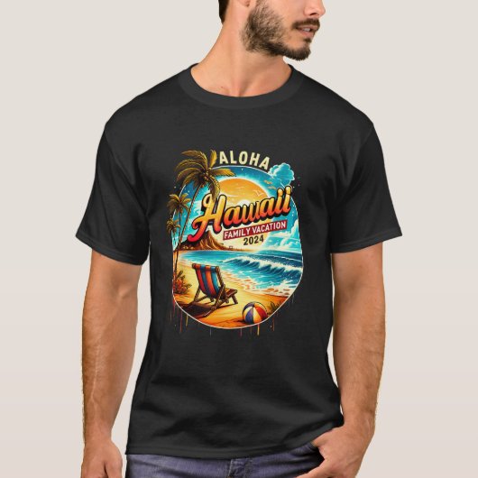 Aloha Hawaii Familienurlaub 2024 Die sonnige Somme T-Shirt (Vorderseite)