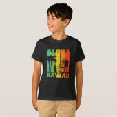 ALOHA HAWAII FARBIGE RETRO T-Shirt (Vorne ganz)