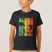 ALOHA HAWAII FARBIGE RETRO T-Shirt (Vorderseite)