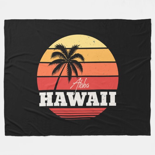 Aloha Hawaii Fleecedecke (Vorderseite (Horizontal))