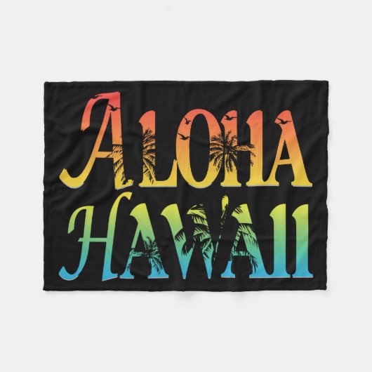 Aloha Hawaii Fleecedecke (Vorderseite (Horizontal))