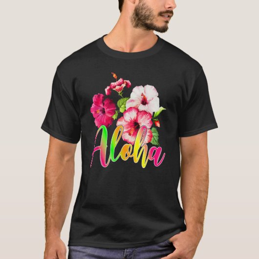 Aloha Hawaii Flower Summer Family Vacation hibiscu T-Shirt (Vorderseite)