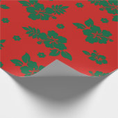 Aloha Hawaii Green über Red Christmas Pattern Geschenkpapier (Ecke)