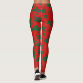 Aloha Hawaii Green über Red Christmas Pattern Leggings (Rückseite)