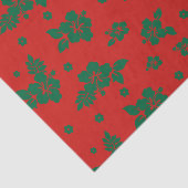 Aloha Hawaii Green über Red Christmas Pattern Seidenpapier (Ausschnitt)