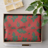 Aloha Hawaii Green über Red Christmas Pattern Seidenpapier (Geschenk)