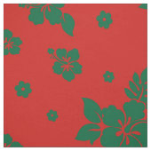 Aloha Hawaii Green über Red Christmas Pattern Stoff (Muster)