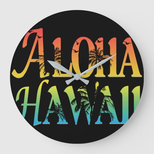 Aloha Hawaii Große Wanduhr (Vorderseite)