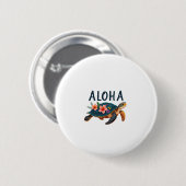 Aloha Hawaii Hawaii-Hemd Schildkröte Hibiskus Kind Button (Vorne & Hinten)