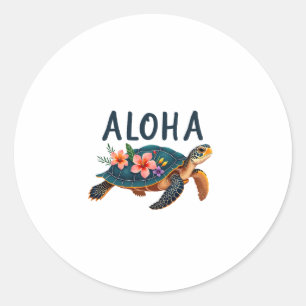 Aloha Hawaii Hawaii-Hemd Turtle Hibiskus Kinder G Runder Aufkleber