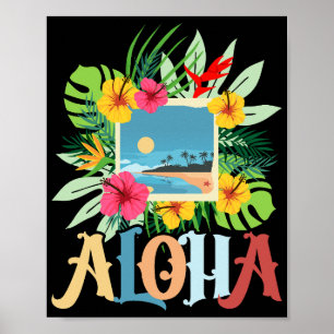 Aloha Hawaii Hawaii-Insel Palmen Strand Poster