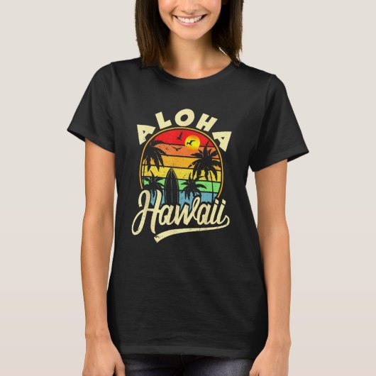 Aloha Hawaii Hawaiian Beach Family Vacation Summe T-Shirt (Vorderseite)