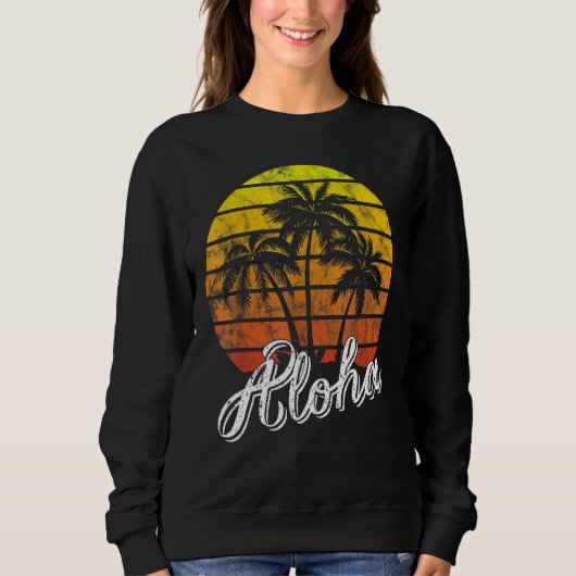 Aloha Hawaii Hawaiian Beach Summer Vacation Sunset Sweatshirt (Vorderseite)
