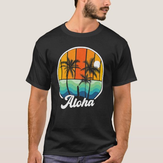 Aloha Hawaii Hawaiian for Boys Girls Palm Tree Su T-Shirt (Vorderseite)