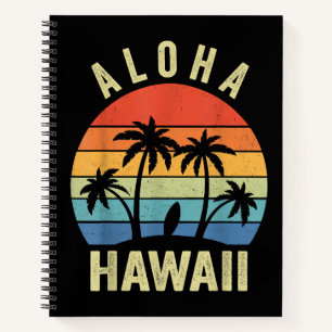 Aloha Hawaii Hawaiian Insel Shirt Palm Beach Surfe Notizblock