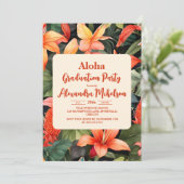 Aloha Hawaii Hawaiian Island Graduation Party Einladung (Stehend Vorderseite)