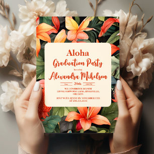 Aloha Hawaii Hawaiian Island Graduation Party Einladung