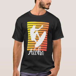 Aloha Hawaii Hawaiian Island Palm Beach Surfboard T-Shirt