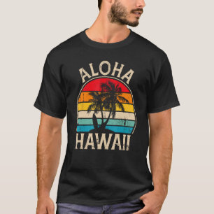 Aloha Hawaii Hawaiian Island Palm Beach Surfboard T-Shirt