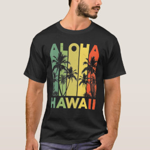 Aloha Hawaii Hawaiian Island Palm Beach Surfboard T-Shirt