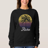 Aloha Hawaii Hawaiian Island Palm Tree Beach Vint Sweatshirt (Vorderseite)