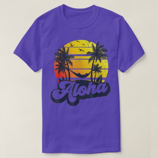 Aloha Hawaii Hawaiian Island Palm Trees Beach Vac T-Shirt (Design vorne)