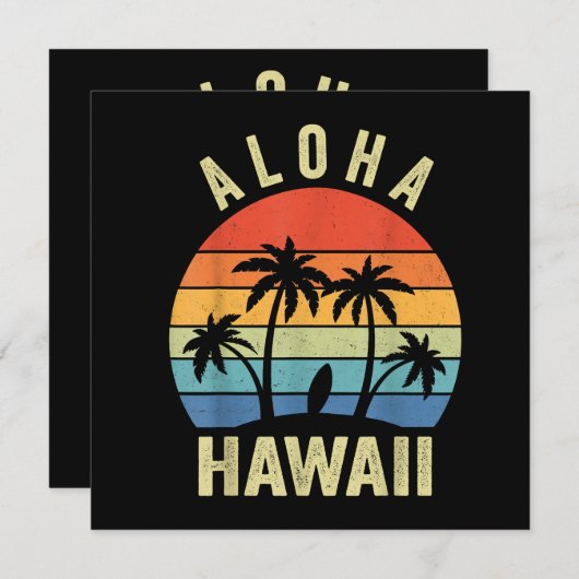 Aloha Hawaii Hawaiian Island Shirt Palm Beach Surf Einladung (Vorne/Hinten)