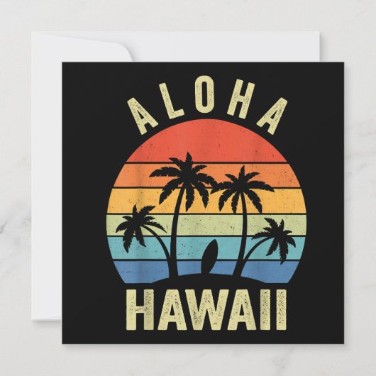 Aloha Hawaii Hawaiian Island Shirt Palm Beach Surf Einladung (Rückseite)