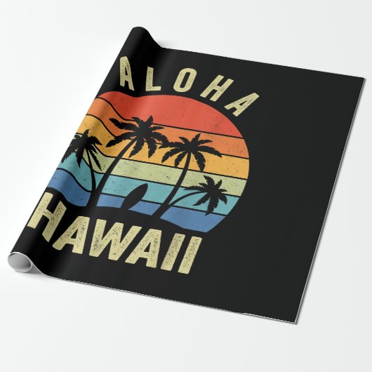 Aloha Hawaii Hawaiian Island Shirt Palm Beach Surf Geschenkpapier (Ungerollt)