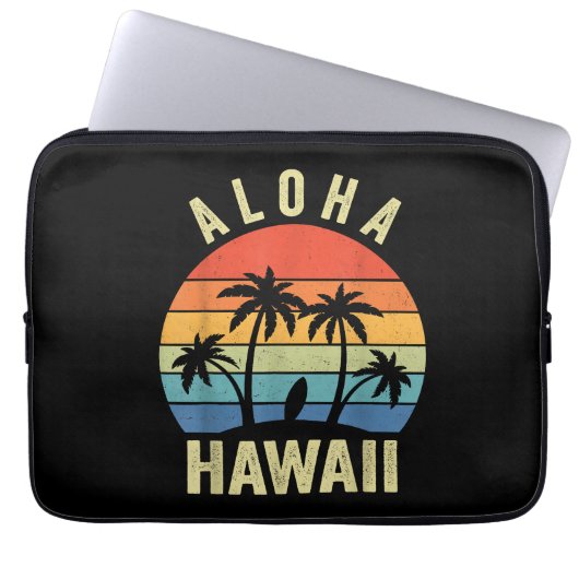 Aloha Hawaii Hawaiian Island Shirt Palm Beach Surf Laptopschutzhülle (Vorderseite)