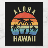 Aloha Hawaii Hawaiian Island Shirt Palm Beach Surf Weinetikett (Einzelnes Label)