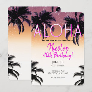 Aloha Hawaii Hawaiian Island Sommer Geburtstagsfei Einladung