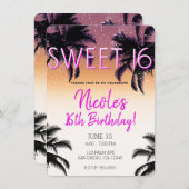 Aloha Hawaii Hawaiian Island Summer Sweet 16 Einladung (Vorne/Hinten)