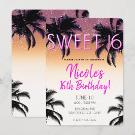 Aloha Hawaii Hawaiian Island Summer Sweet 16 Einladung