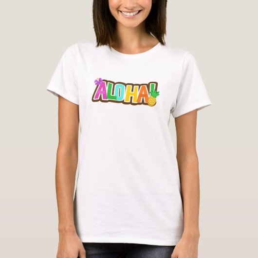 Aloha Hawaii Hawaiian Island Surfing Tropical T-Shirt (Vorderseite)