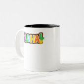 Aloha Hawaii Hawaiian Island Surfing Tropical Zweifarbige Tasse (Vorderseite Links)