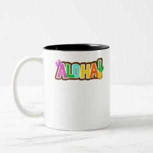 Aloha Hawaii Hawaiian Island Surfing Tropical Zweifarbige Tasse