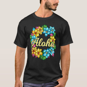 Aloha Hawaii Hawaiian Lei Blume Luau Hawaiian Par T-Shirt